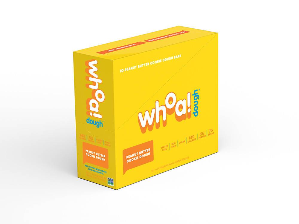Farm2Me - Snacks - Whoa Dough - Peanut Butter Cookie Dough Bar - 10 x 1.6oz - Peanut Butter Cookie Dough Bar - 10 x 1.6oz - 860002341736